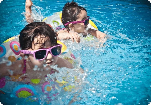 swimming lessons for children at the San Francesco village