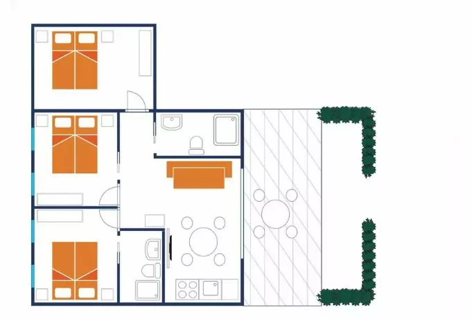Planimetria dell'appartamento superior plus del camping e Villaggio San Francesco