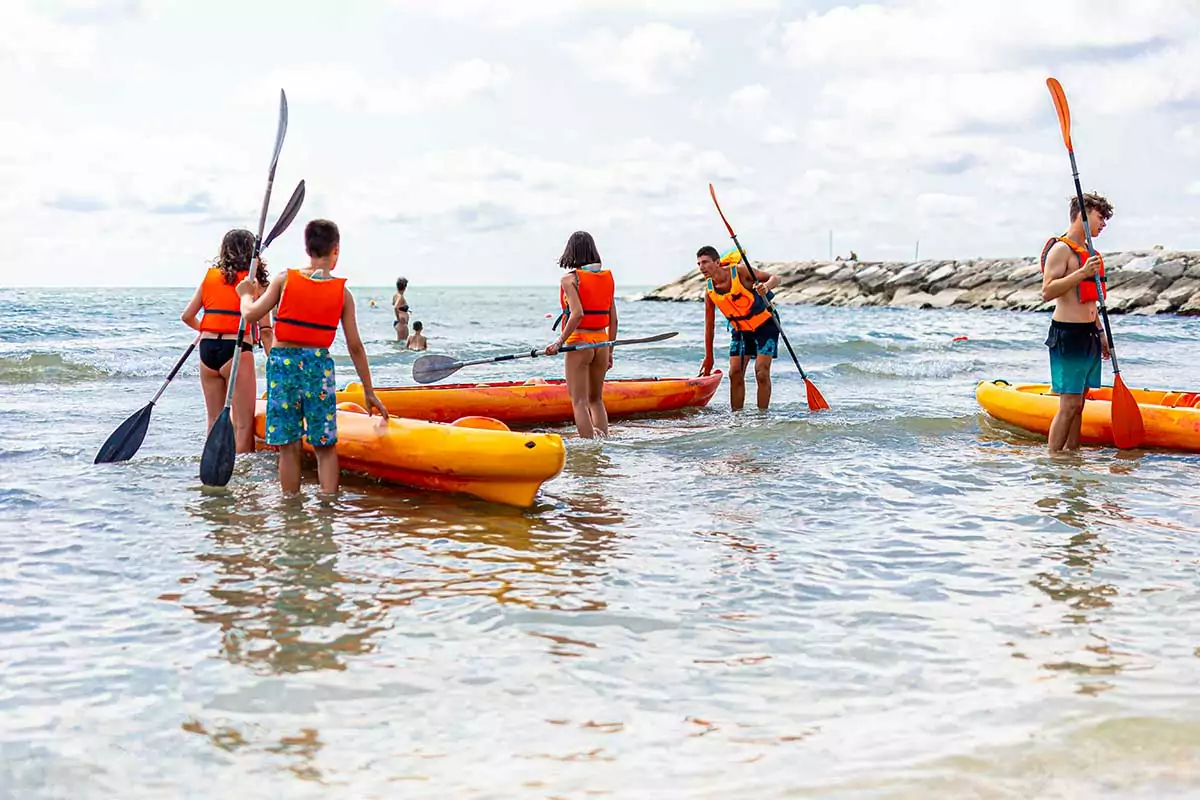 Corso di canoa e kayak al centro vacanze villaggio san francesco a caorle