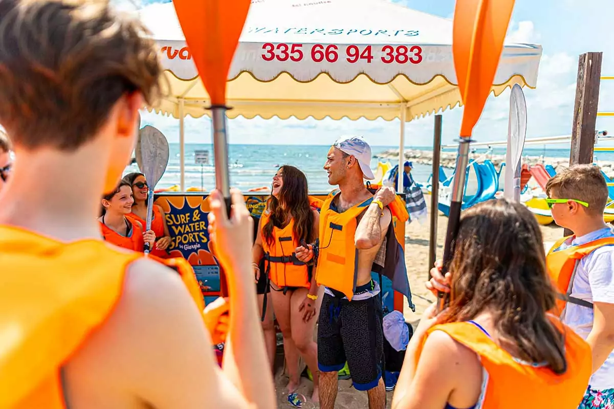 noleggio e corso di canoa e kayak al centro vacanze villaggio san francesco a caorle