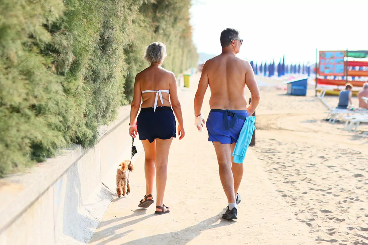 cane in passeggiata al camping san francesco di caorle